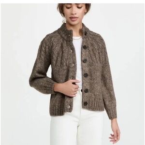 Madewell Harwood Cableknit Mockneck Sweater, Medium